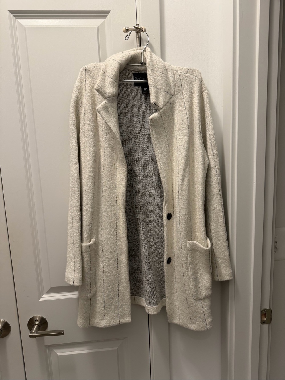 Rachel Zoe Cream Longline Knit Cardigan Blazer